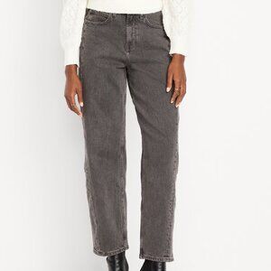 NWT Old Navy High-Waisted Barrel Ankle Jean Grey Wash Size 18